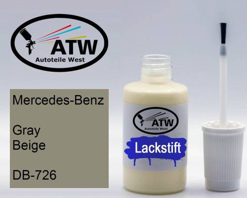 Mercedes-Benz, Gray Beige, DB-726: 20ml Lackstift, von ATW Autoteile West.